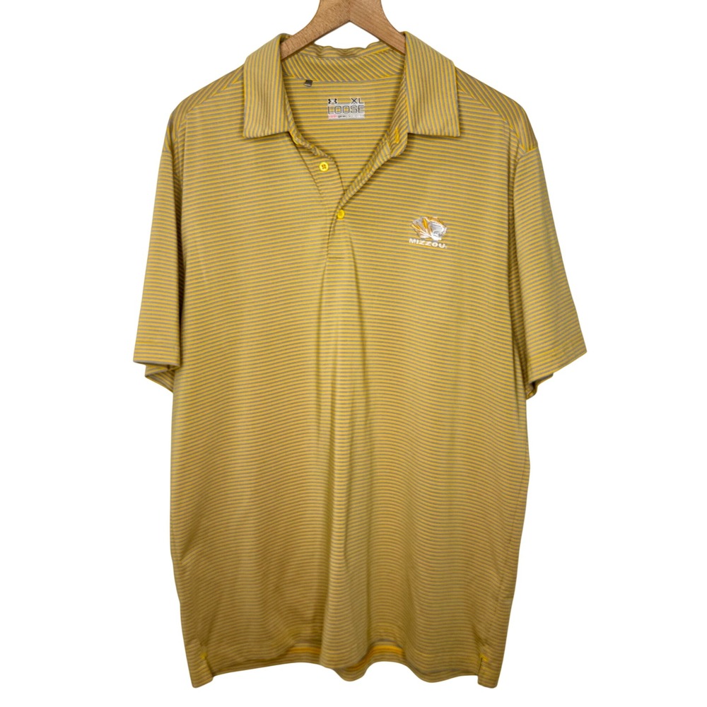 Mizzou Tigers Under Armour Polo Shirt Mens XL HeatGear Golf Gameday Performance